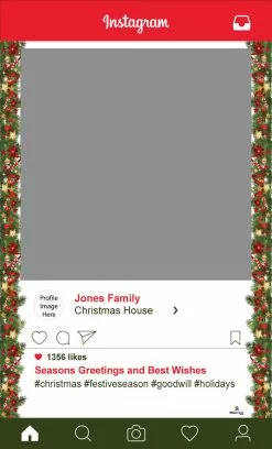 Christmas Season Theme 101 Selfie Frame - Self Standing - Extra Large - 190cm X 90cm