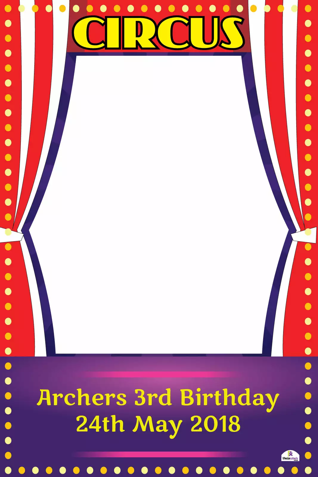 Circus Theme Selfie Frame - 115cm X 80cm 3 Circus Theme Selfie Frame - 115cm X 80cm