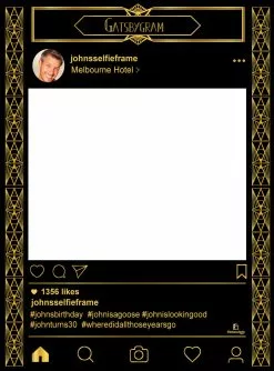 Great Gatsby Selfie Frame Small - 90cm X 60cm
